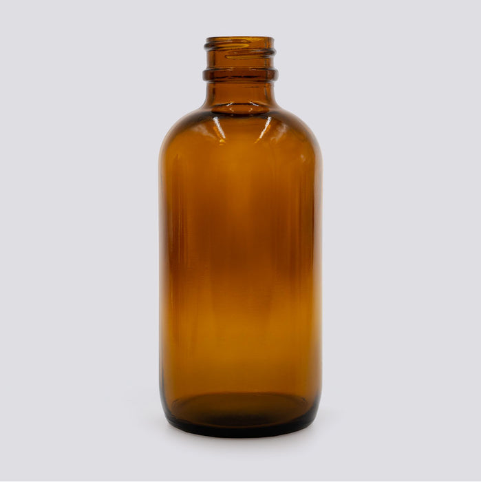 4 oz. Amber Glass Boston Round Bottle