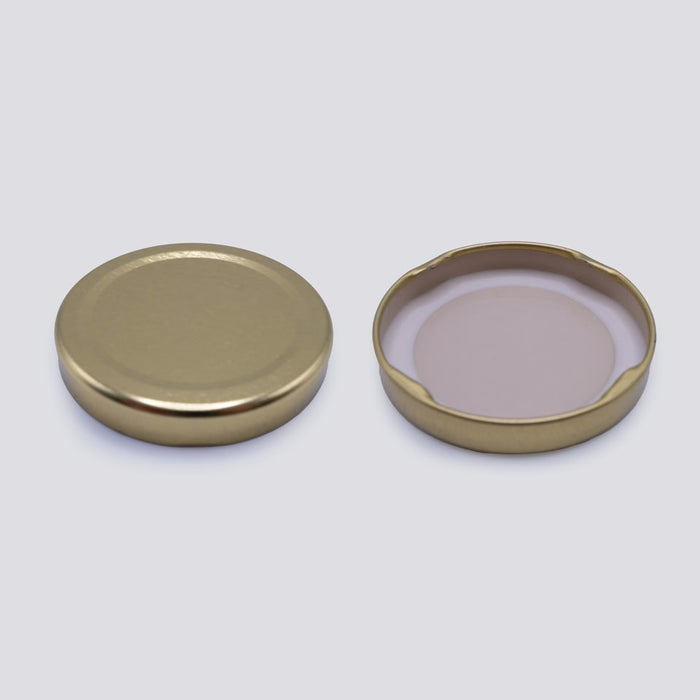 58mm Gold Metal Lug Closure with Plastisol Liner