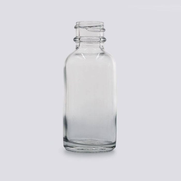 1 oz. Clear Glass Boston Round Bottle