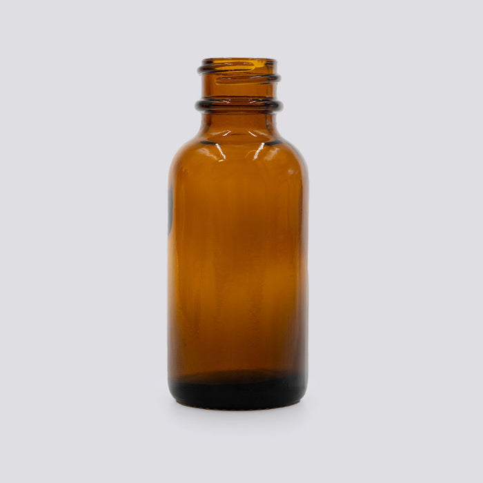 1 oz. Amber Glass Boston Round Bottle